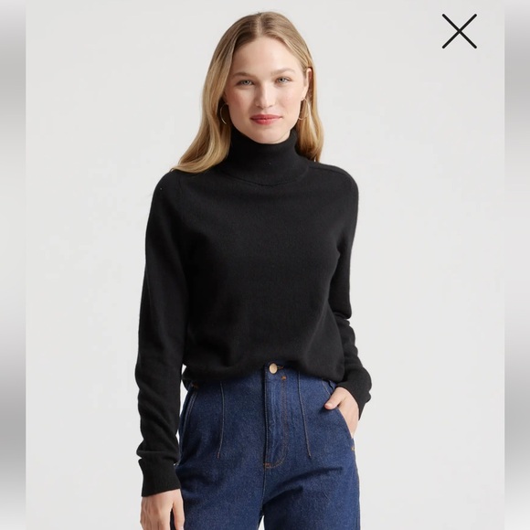 Quince Mongolian Cashmere Turtleneck Sweater in Black size XS - Picture 1 of 14